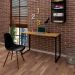 Mesa Escrivaninha Fit Industrial 120cm Natura e Cadeira Charles Design FT1 Preta - Mpozenato