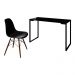 Mesa Escrivaninha Fit Industrial 120cm Preto e Cadeira Charles Design FT1 Preta - Mpozenato