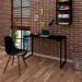 Mesa Escrivaninha Fit Industrial 120cm Preto e Cadeira Charles Design FT1 Preta - Mpozenato