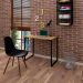 Mesa Escrivaninha Fit Industrial 90cm Natura e Cadeira Charles Design FT1 Preta - Mpozenato