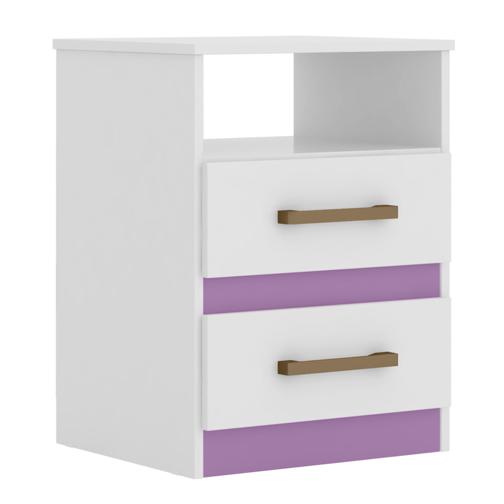 Mesa de Cabeceira Ares Flex Z17 Branco/Rosa/Azul/Lilás - Mpozenato