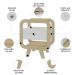 Mesa de Canto Lateral 55cm Para Quarto Nora Naturale/Branco A09 - Mpozenato