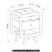 Mesa de Canto Lateral 55cm Para Quarto Nora Naturale/Branco A09 - Mpozenato