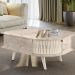 Mesa de Centro Moderna para Sala 90cm Indy Z10 Calacata/Off White - Mpozenato