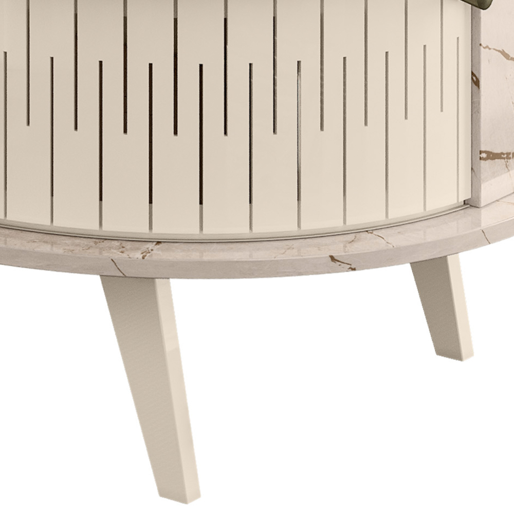 Mesa de Centro Moderna para Sala 90cm Indy Z10 Calacata/Off White - Mpozenato