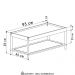 Mesa de Centro Para Sala Pés Madeira Arlo A10 Nero/Preto - Mpozenato