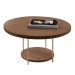 Mesa de Centro Redonda Tampo de Vidro Mindy H01 Castanho - Mpozenato