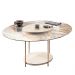 Mesa de Centro Redonda Tampo de Vidro Mindy H01 Off White - Mpozenato