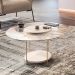 Mesa de Centro Redonda Tampo de Vidro Mindy H01 Off White - Mpozenato