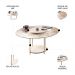 Mesa de Centro Redonda Tampo de Vidro Mindy H01 Off White - Mpozenato