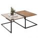 Mesa de Centro com Espelho Pés Metálicos Estilo Industrial Loft D09 Demolição/Preto - Mpozenato