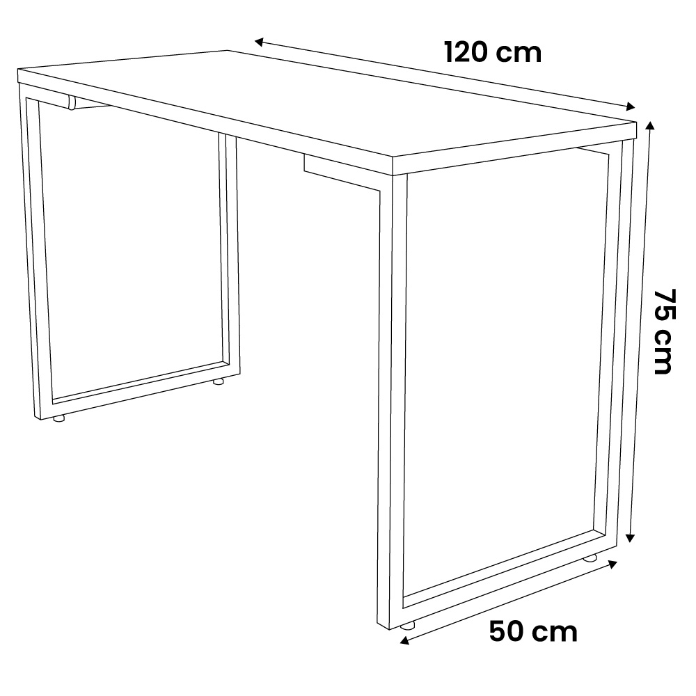 Mesa de Cozinha Multiuso Lanche Rápido Estilo Industrial 120x50cm BP Prattica F02 Branco - Mpozenato