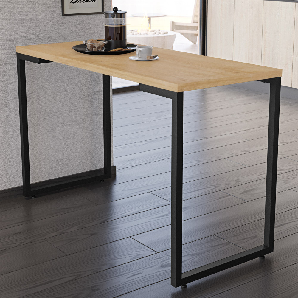 Mesa de Cozinha Multiuso Lanche Rápido Estilo Industrial 120x50cm BP Prattica F02 Nature - Mpozenato