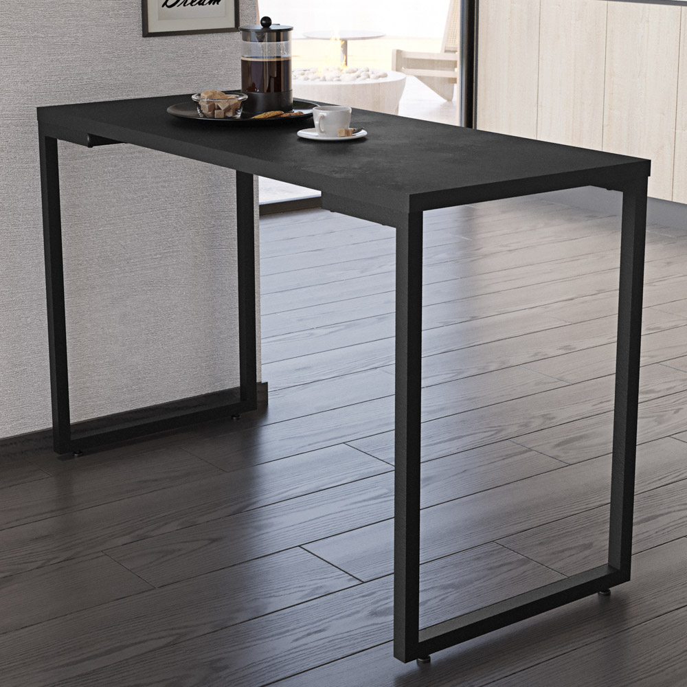Mesa de Cozinha Multiuso Lanche Rápido Estilo Industrial 120x50cm BP Prattica F02 Preto - Mpozenato