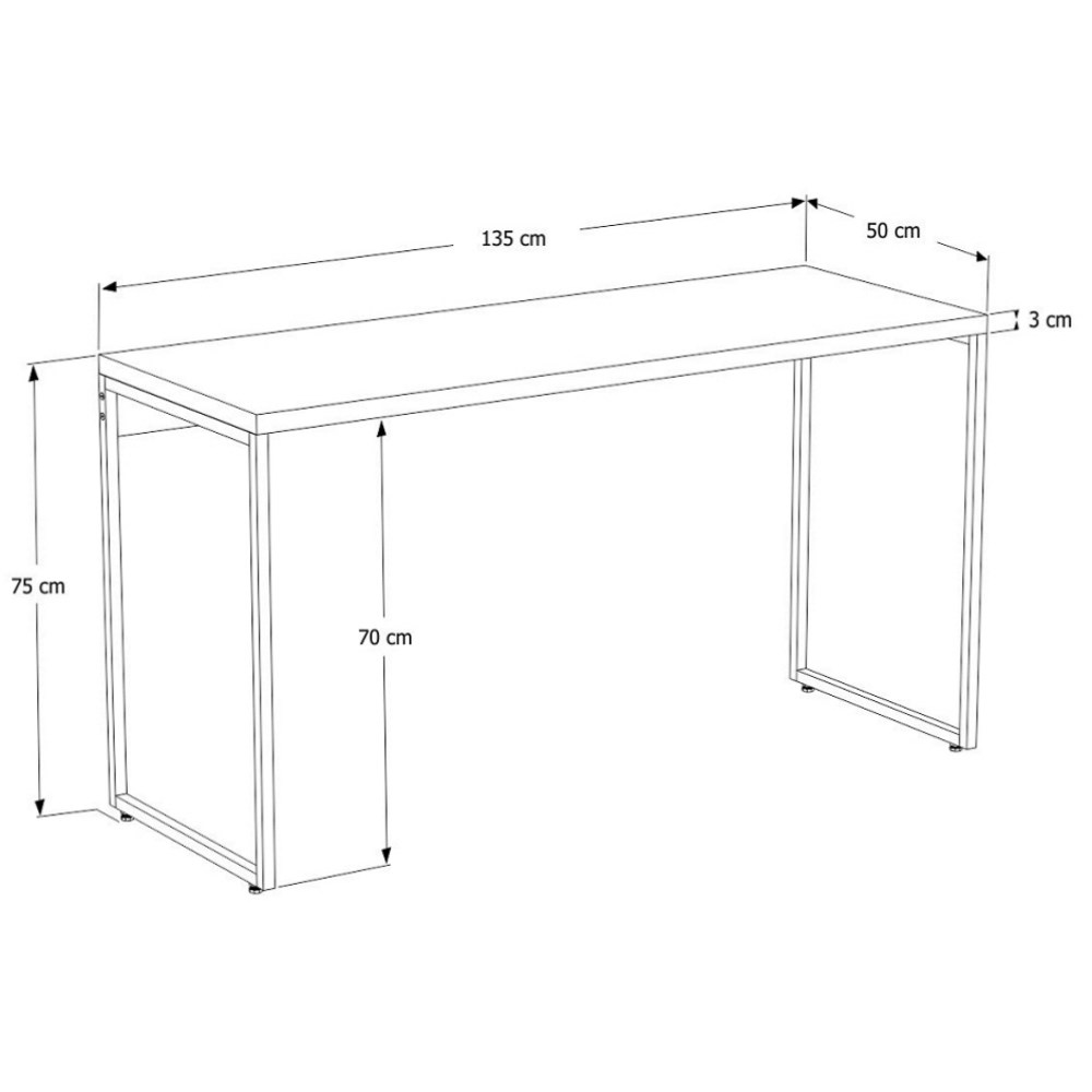 Mesa de Escritório Escrivaninha 135cm Dynamica Industrial C08 Branco Chess - Mpozenato