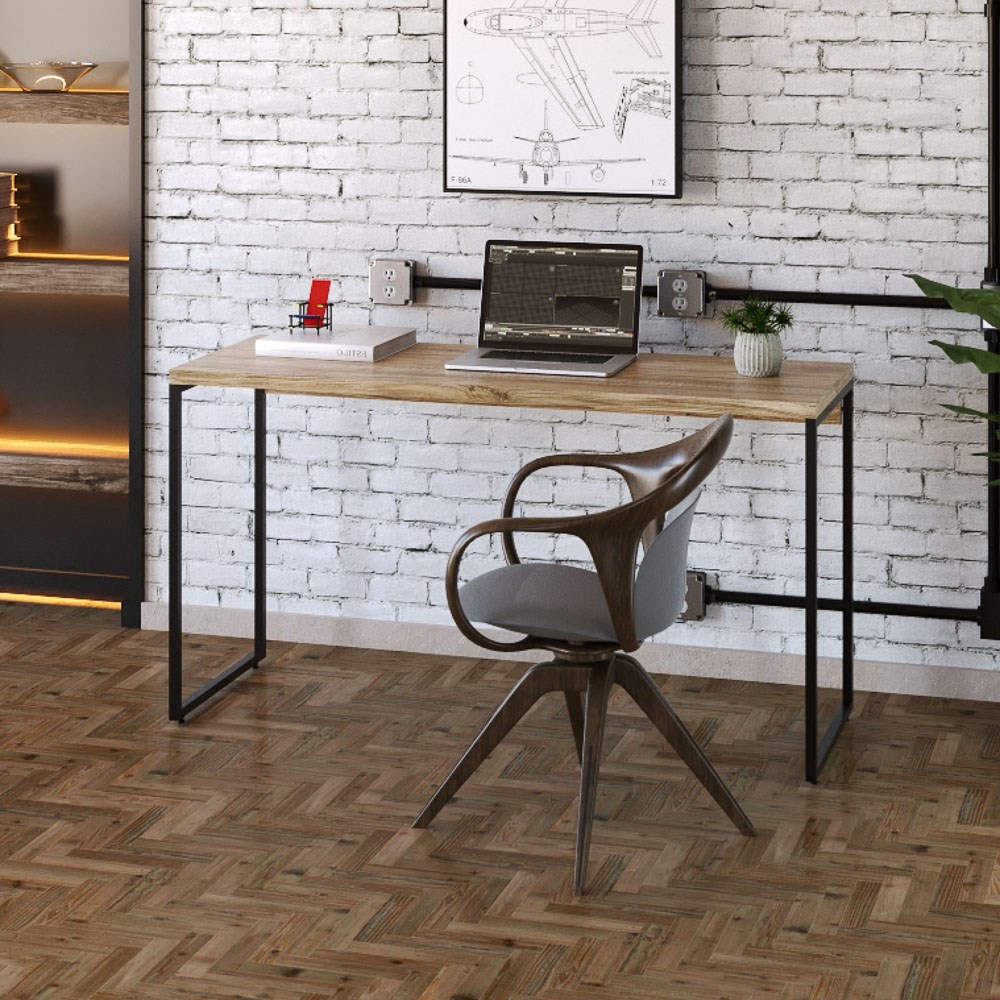 Mesa de Escritório Escrivaninha 135cm Dynamica Industrial C08 Carvalho - Mpozenato