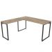 Mesa de Escritório Office em L 150x150cm Estilo Industrial Prisma C08 Carvalho - Mpozenato
