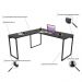 Mesa de Escritório Office em L 150x150cm Estilo Industrial Prisma C08 Preto Onix - Mpozenato