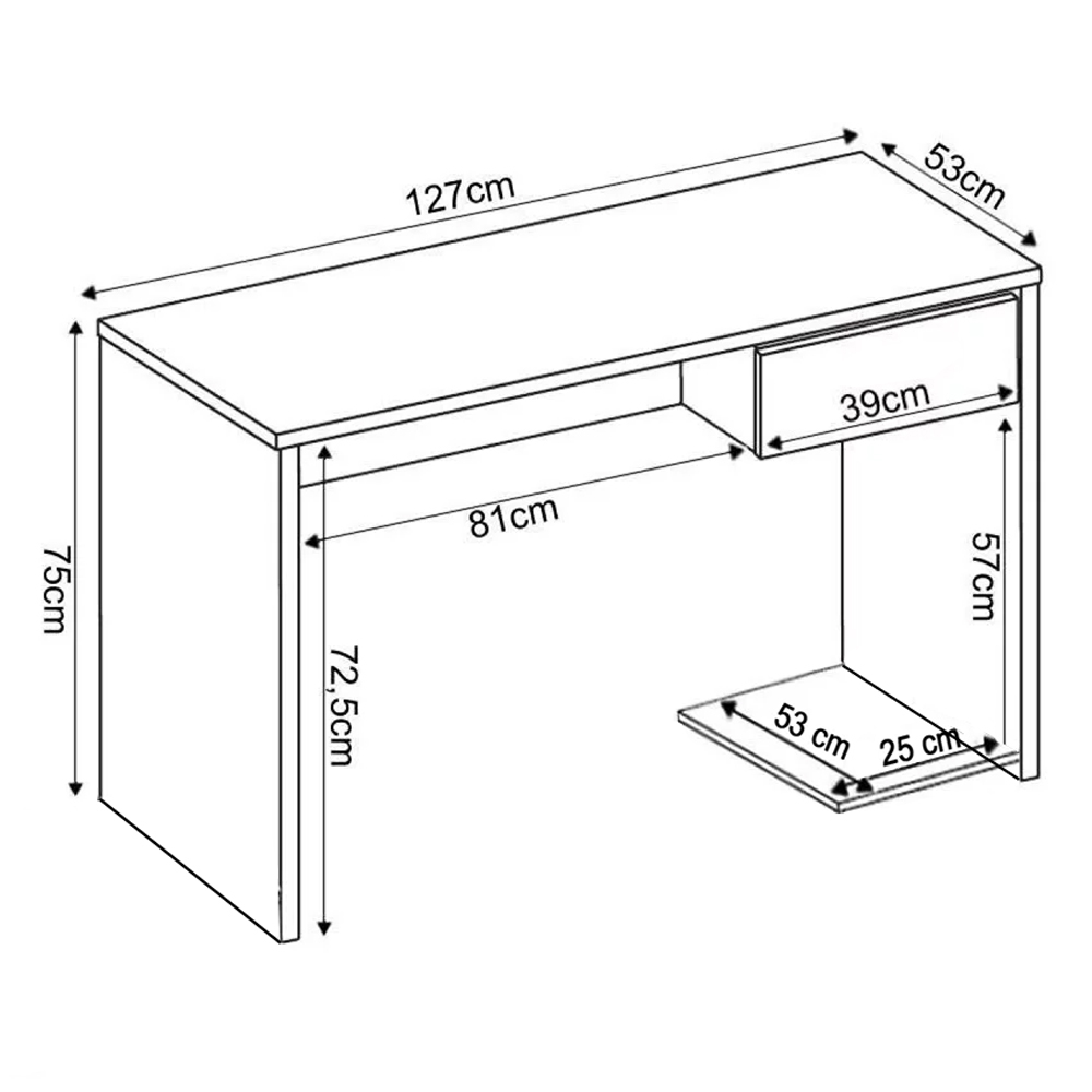 Mesa de Escritório Para Computador Noronha M09 Preto - Mpozenato