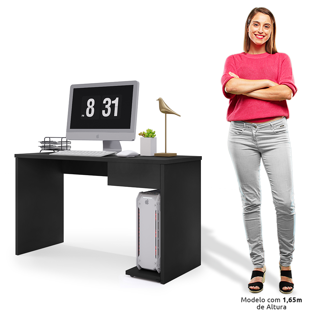 Mesa de Escritório Para Computador Noronha M09 Preto - Mpozenato