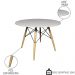 Mesa de Jantar 4 Lugares Redonda 120cm Tampo MDF Pés Eiffel Paris R02 Branco - Mpozenato