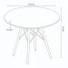 Mesa de Jantar 4 Lugares Redonda 120cm Tampo MDF Pés Eiffel Paris R02 Branco - Mpozenato