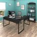 Mesa em L e Estante para Escritório Studio Industrial M18 Preto - Mpozenato