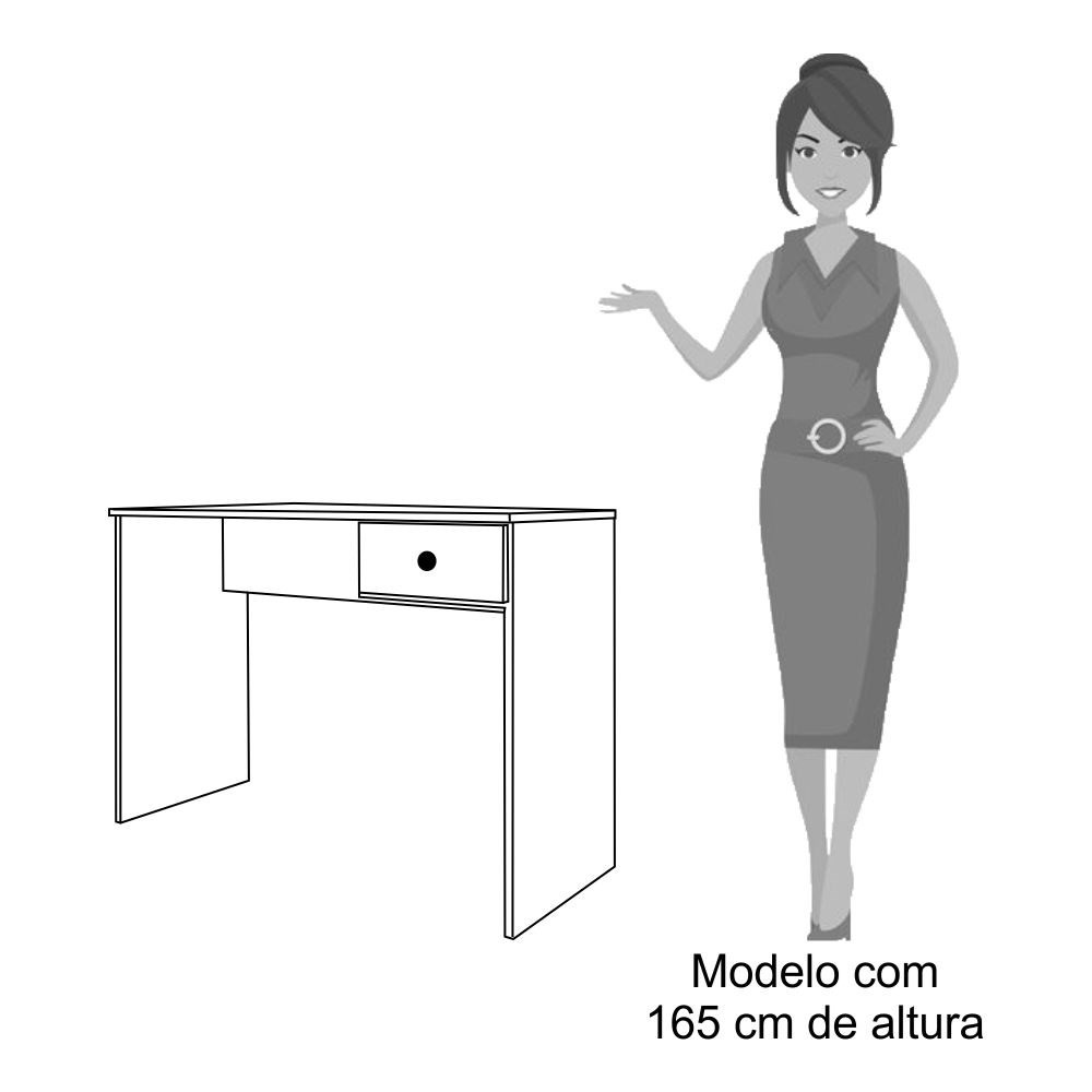 Mesa para Computador Notebook Escrivaninha 101cm Dubai L03 Preto - Mpozenato