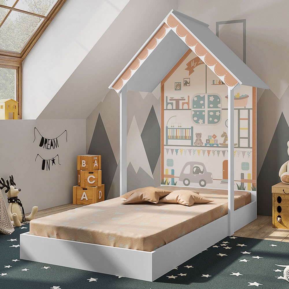 Mini Cama Infantil Casinha Montessoriana MDF sem Colchão P13 Child Branco - Mpozenato