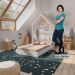 Mini Cama Montessoriana Sweetheart P13 Branco/Azul - Mpozenato
