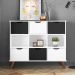 Nicho Organizador Multifuncional 3 Nichos 6 Gavetas Pés Retrô Cube Q01 Branco/Preto - Mpozenato