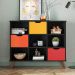Nicho Organizador Multifuncional 6 Nichos 3 Gavetas Pés Retrô Cube Q01 Preto/Colorido - Mpozenato