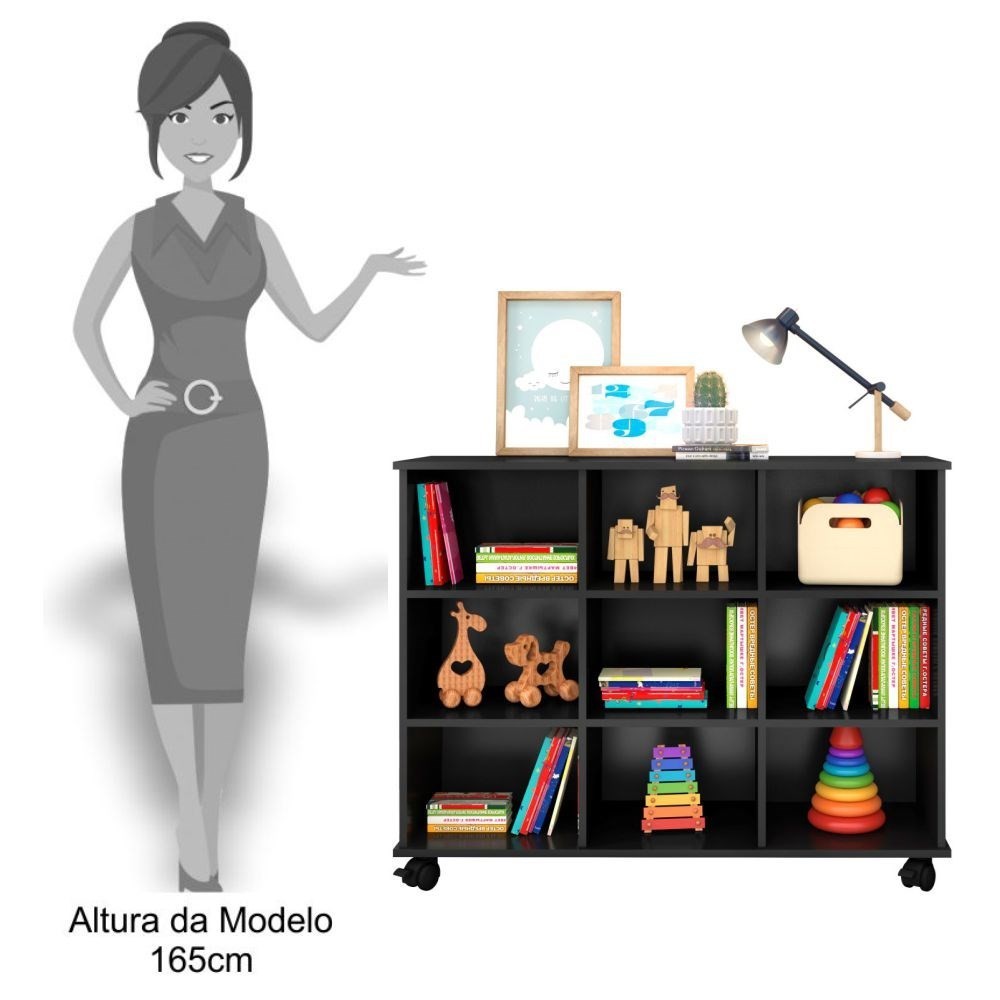 Nicho Organizador Multifuncional Multifuncional com Rodízios Toys Q01 Preto - Mpozenato