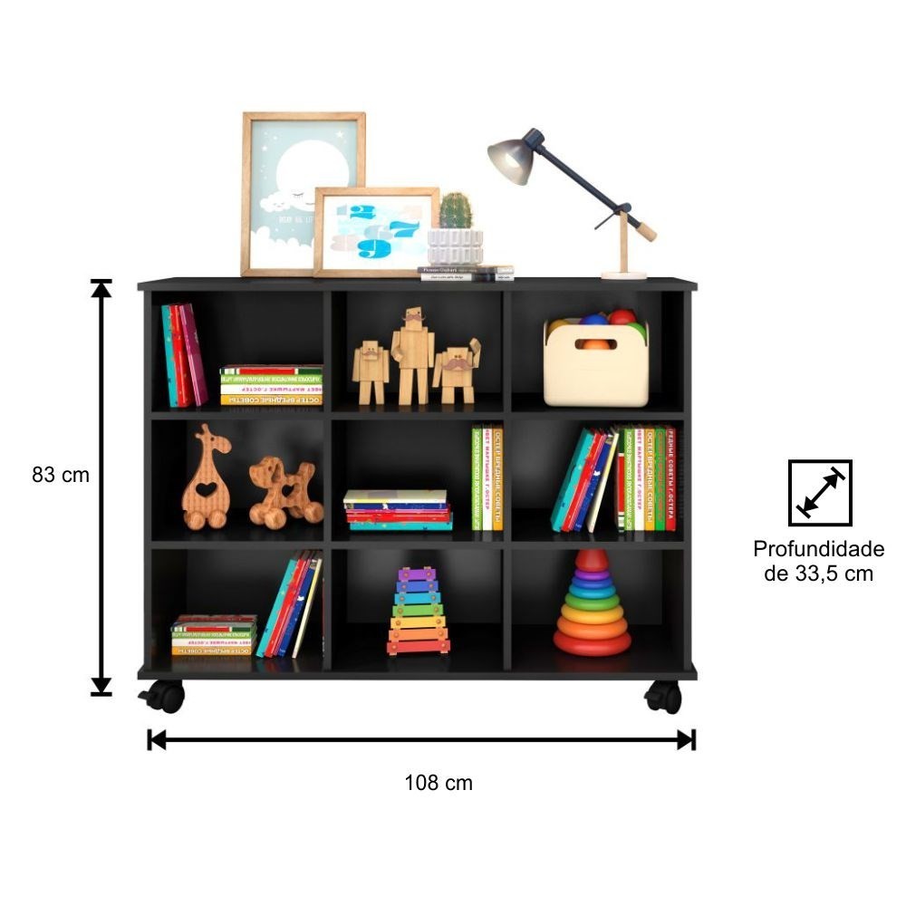 Nicho Organizador Multifuncional Multifuncional com Rodízios Toys Q01 Preto - Mpozenato