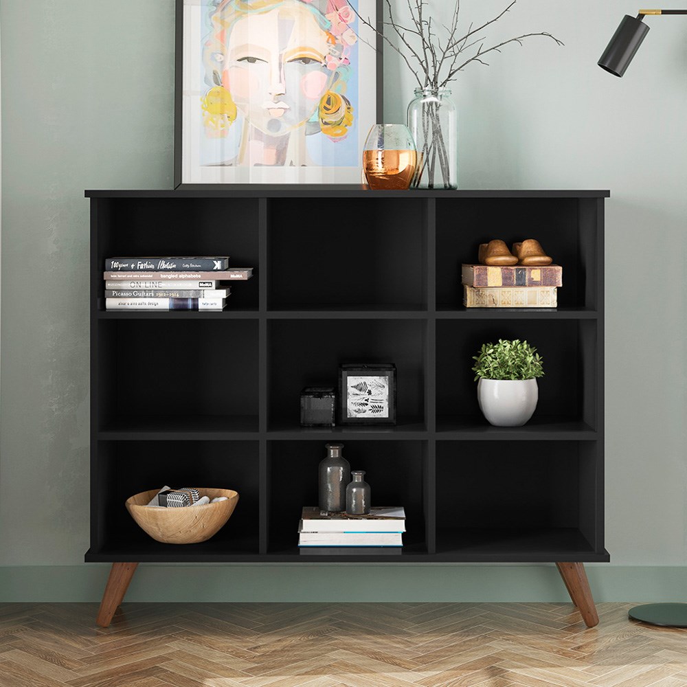 Nicho Organizador Multifuncional Pés Retrô Cube Q01 Preto - Mpozenato