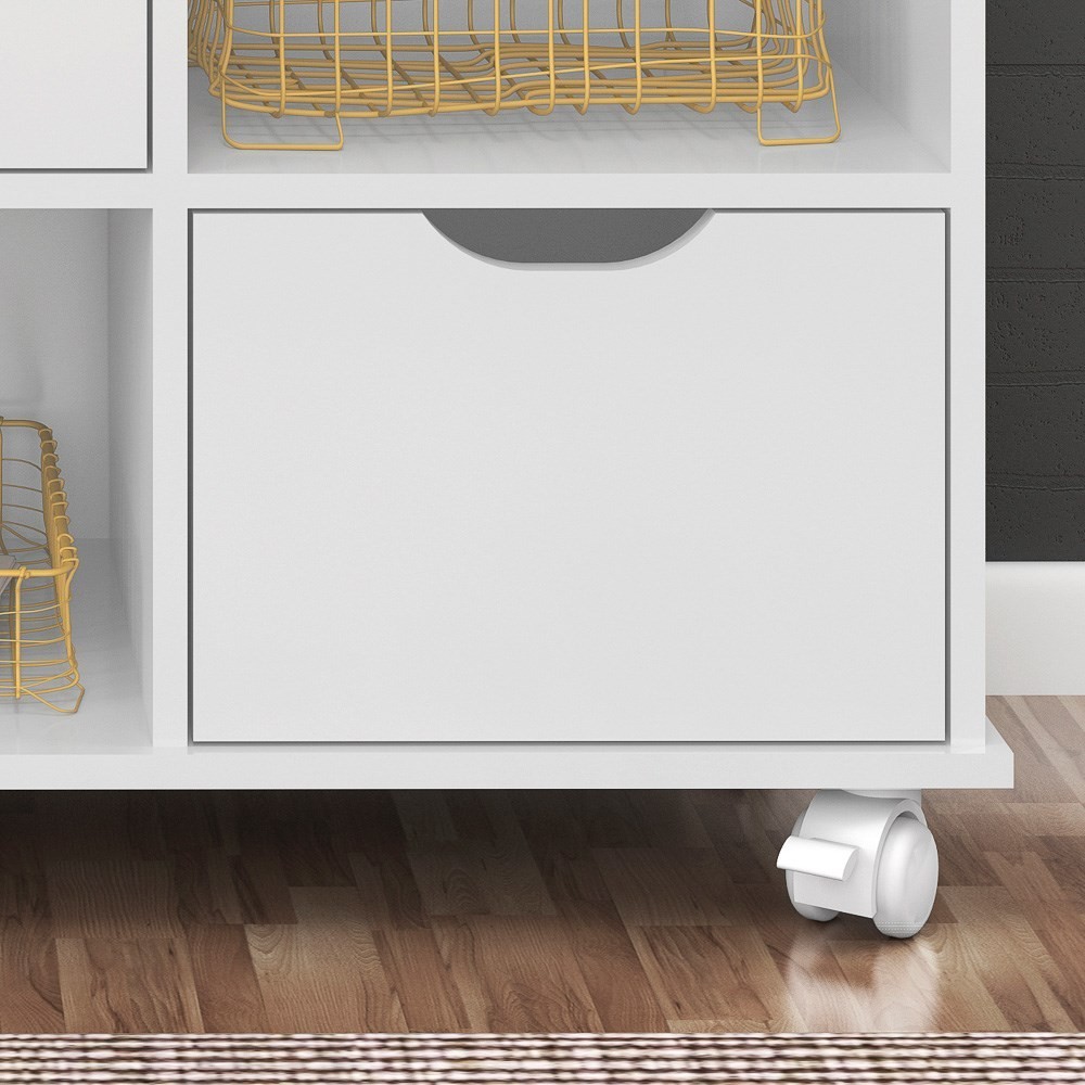 Nicho Organizador Multifuncional com Rodízios Toys Q01 3 Gavetas Branco - Mpozenato