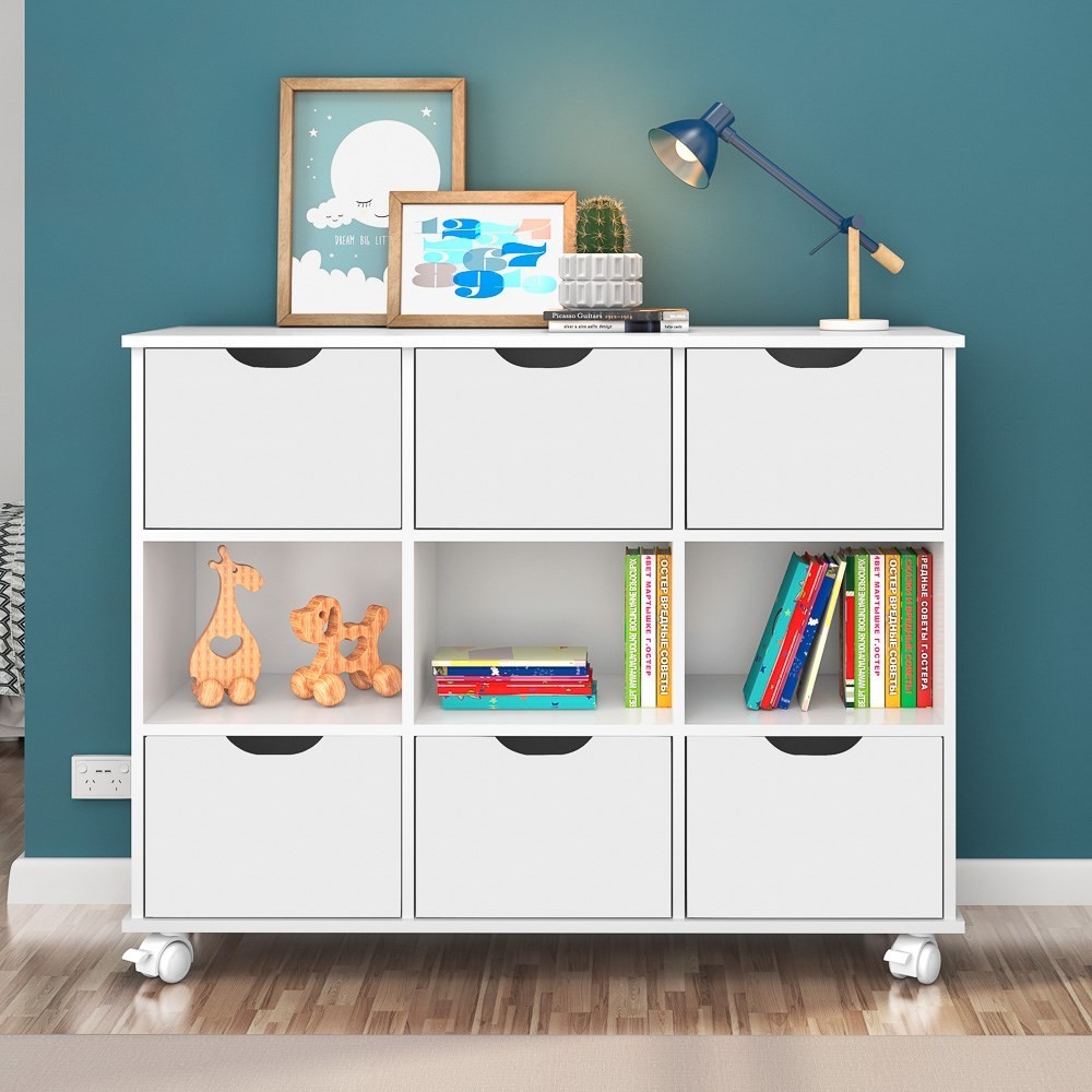 Nicho Organizador Multifuncional com Rodízios Toys Q01 6 Gavetas Branco - Mpozenato