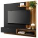 Painel Bancada Suspensa Para TV até 60 Pol. 160cm Ripado Palmas C05 Preto/Noce Milano - Mpozenato
