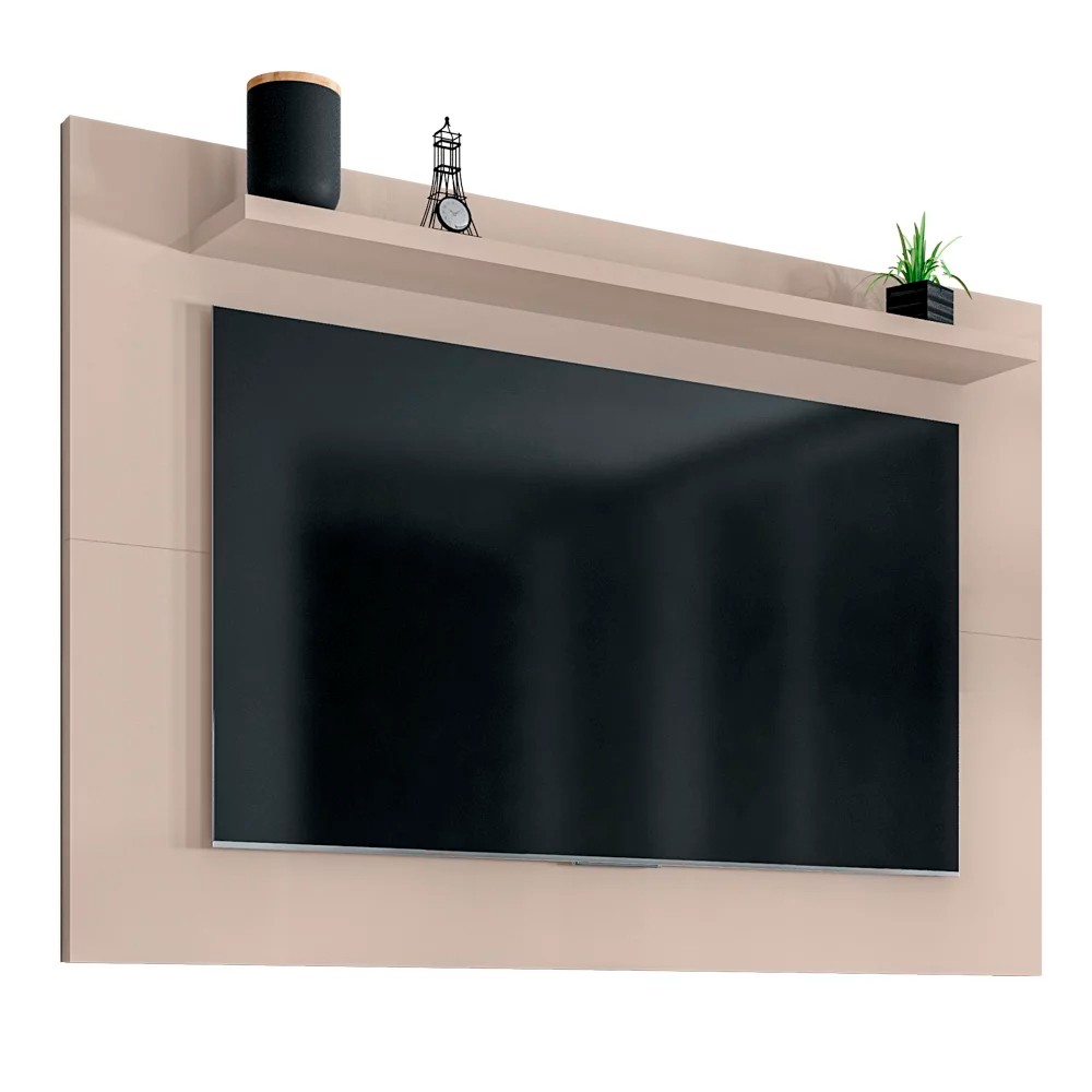Painel Para TV  Até 60 Pol. com Prateleira 1.35 Safira C14 Off White - Mpozenato