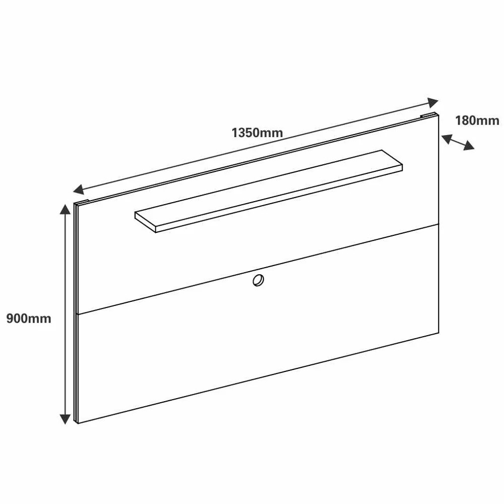 Painel Para TV  Até 60 Pol. com Prateleira 1.35 Safira C14 Off White - Mpozenato