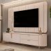 Painel Para TV 75 Pol e Rack Bancada 241cm Celi D04 Off White - Mpozenato