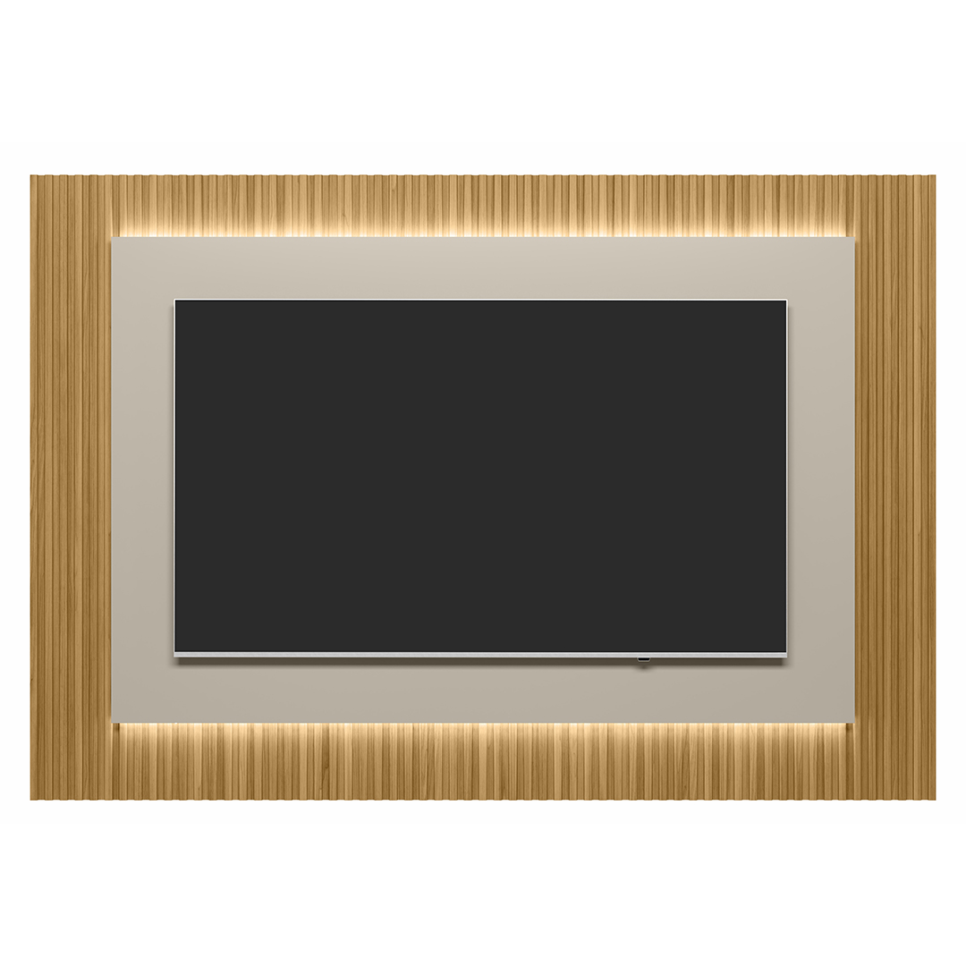 Painel Para TV Suspenso 70 Pol 220cm Real L06 Tauari/Off White Fosco - Mpozenato