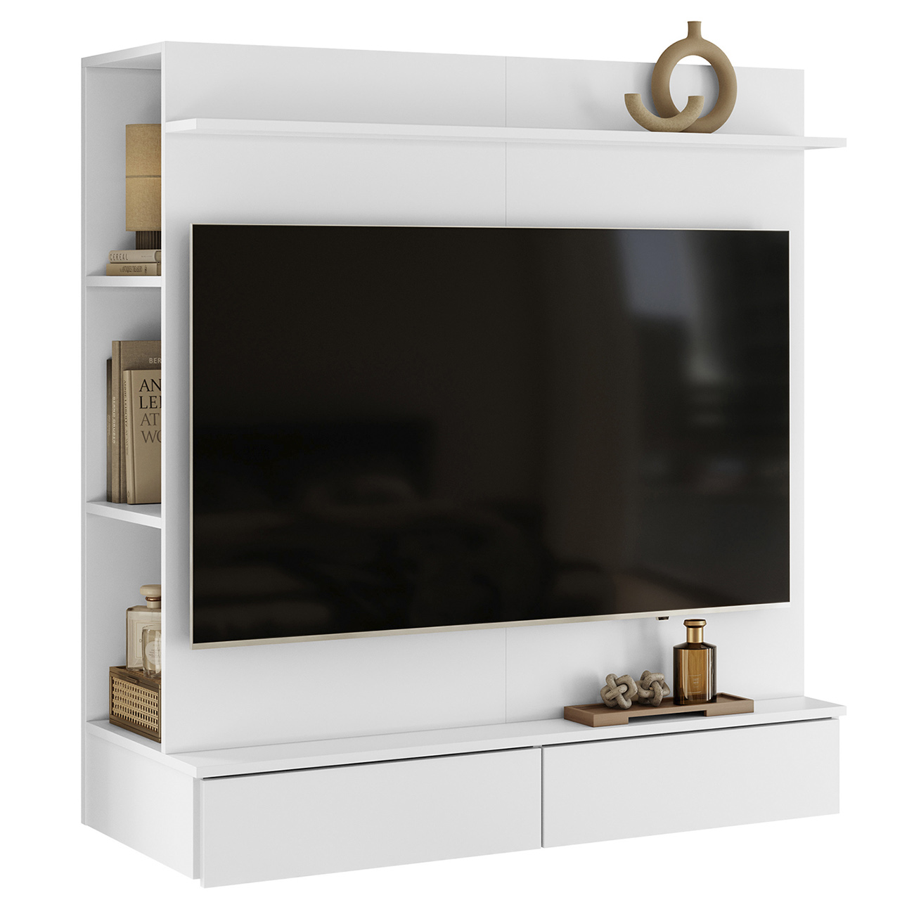 Painel TV 42 Pol Suspenso com Closet 108cm Mimo A02 Branco - Mpozenato