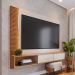 Painel TV 65 Pol e Bancada Suspensa Sintra Off White/Freijó C05 - Mpozenato