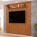 Painel TV 75 Pol 223cm Suspenso Ripado Noah D04 Freijó - Mpozenato