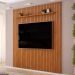 Painel TV 75 Pol 250cm Suspenso Ripado Noah D04 Freijó - Mpozenato