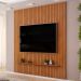 Painel TV 75 Pol 250cm Suspenso Ripado Noah D04 Freijó - Mpozenato