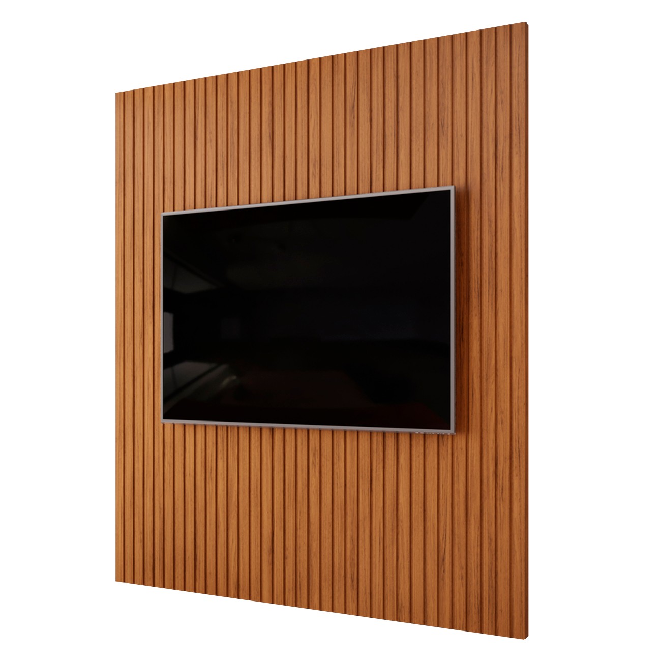 Painel TV 75 Pol 250cm Suspenso Ripado Noah D04 Freijó - Mpozenato