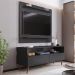Painel para TV 50 Pol Senna e Rack Bancada 136cm Versa M24 Preto - Mpozenato