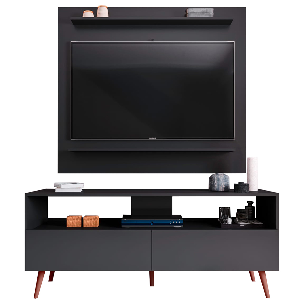 Painel para TV 50 Pol Senna e Rack Bancada 136cm Versa M24 Preto - Mpozenato